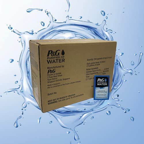 P&G Purifier of Water Portable Water Purifier Packets, Box of 240 Packets - P&GPW240