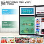 3.2 Cu. Ft. 2-Door Compact Refrigerator With Freezer - Black, Gray Or White