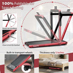 GYMAX 2-in-1 Folding Under Desk Treadmill With Speaker, App And Remote Control - 2.5HP