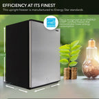 Whynter Upright Freezer 3.0 Cu. Ft., Stainless Steel, Lock - Cuf-301SS