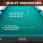 84-Inch Arcade Pool Table With Dartboard Set - Green