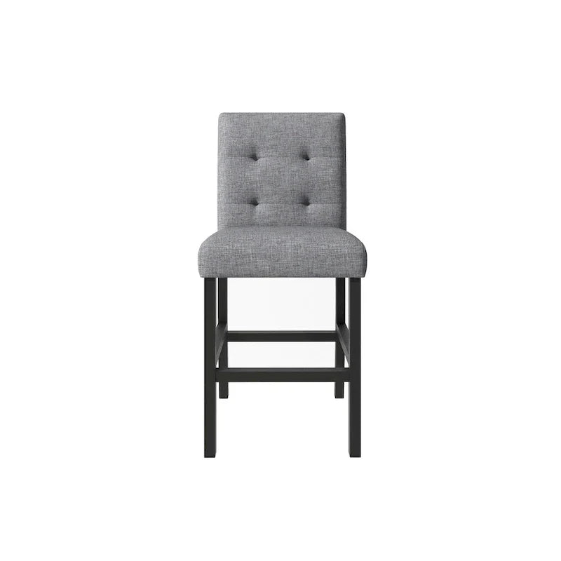 5 Piece Counter Height Wood Dining Set With Rectangle Table And 4 Upholstered High-Back Chairs - 35.4x35.4x36in