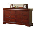 Louis Philippe III 6-Drawer Cherry Brown Dresser