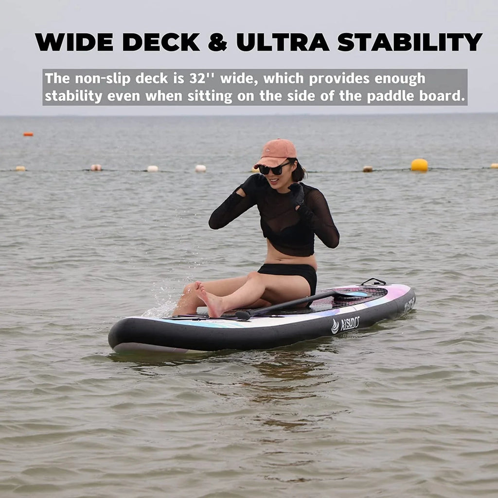 AISUNSS Inflatable Stand Up Paddle Board 11ft Fishing SUP With Accessories
