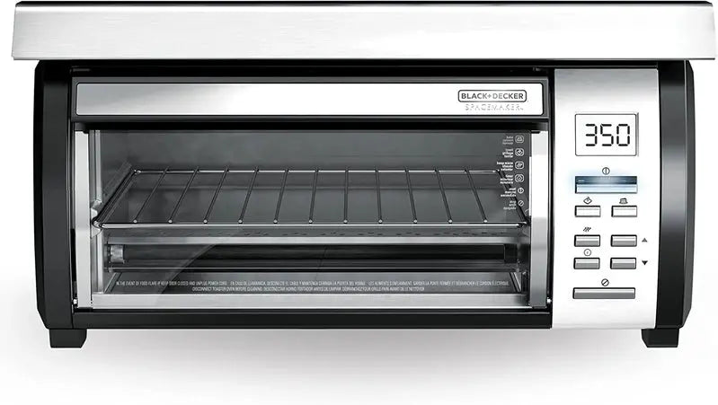 Black+Decker SpaceMaker Under-Cabinet Toaster Oven, Digital Controls, Black/Stainless Steel, Fits 9-Inch Pizza & 4 Slices