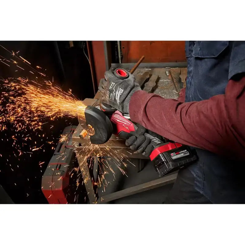 Milwaukee M18 FUEL 18V Brushless 4-1/2 in/5 in Angle Grinder With Paddle Switch - Two 6.0 Ah Batteries and Charger