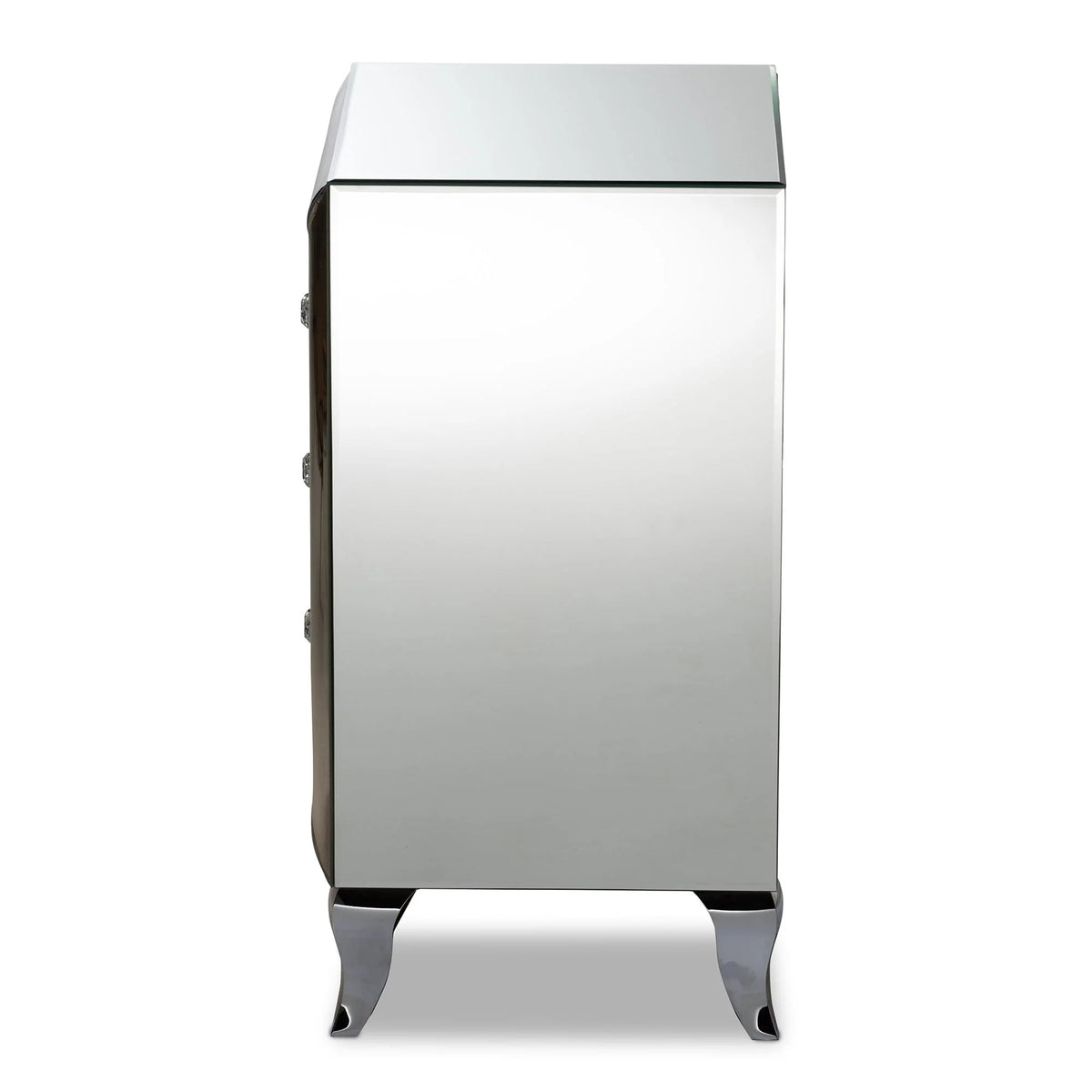 Baxton Studio Pauline Mirrored 3-Drawer End Table