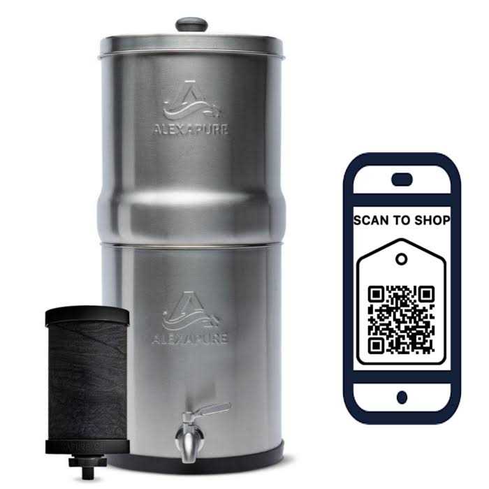 Alexapure Pro Gravity Water Filtration System, 2 1/4 Gallons - Pro