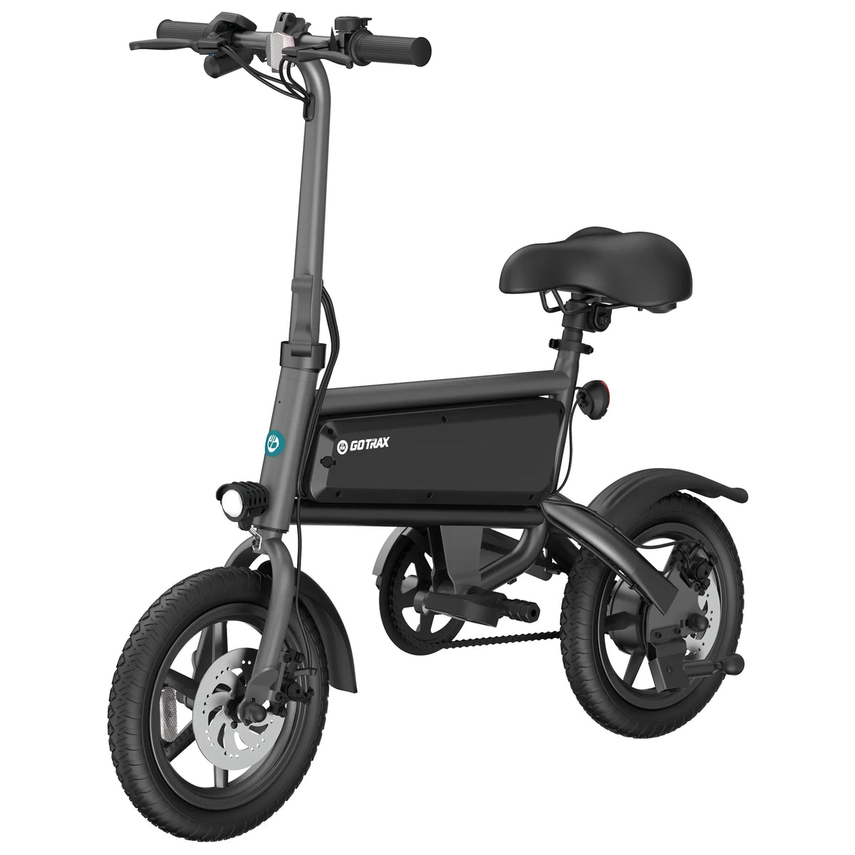 GOTRAX Folding Electric Bike For Adults And Teens, 14 inch, 250W, 15.5 mph, 15 Miles, Black - S2