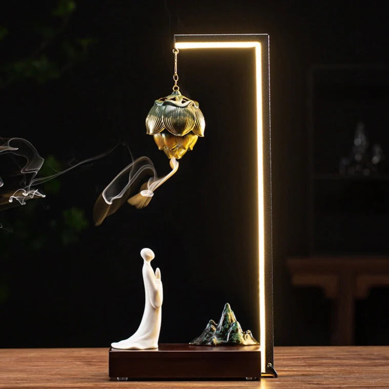 LED Backflow Incense Waterfall Burner - Hanging Design