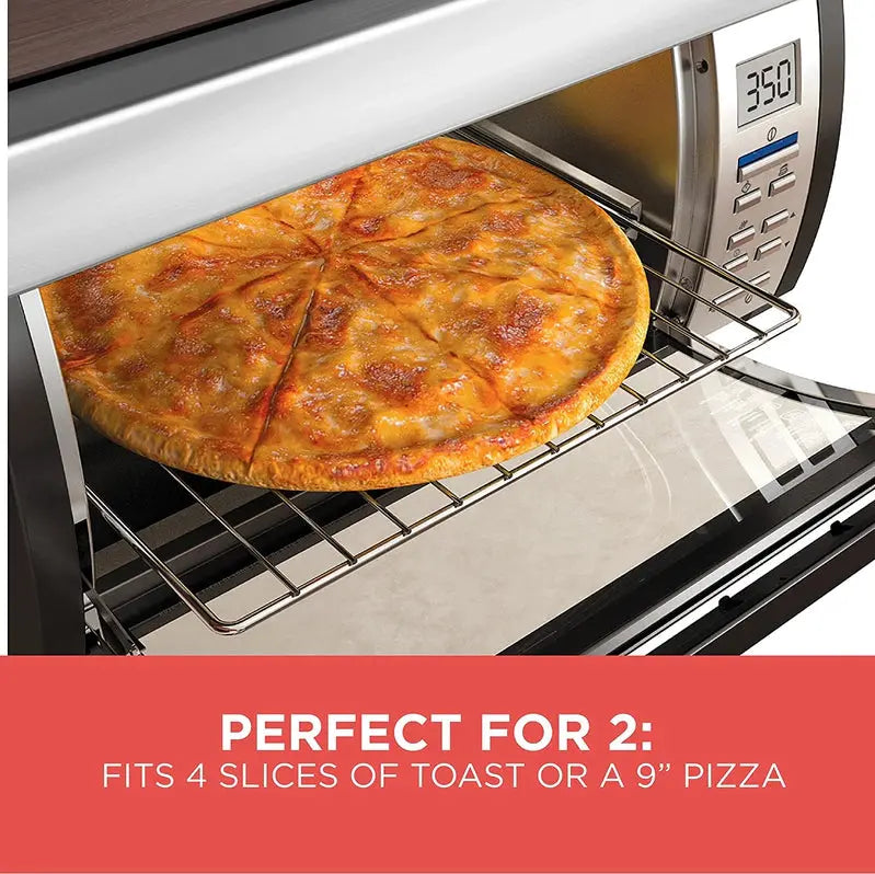 Black+Decker SpaceMaker Under-Cabinet Toaster Oven, Digital Controls, Black/Stainless Steel, Fits 9-Inch Pizza & 4 Slices
