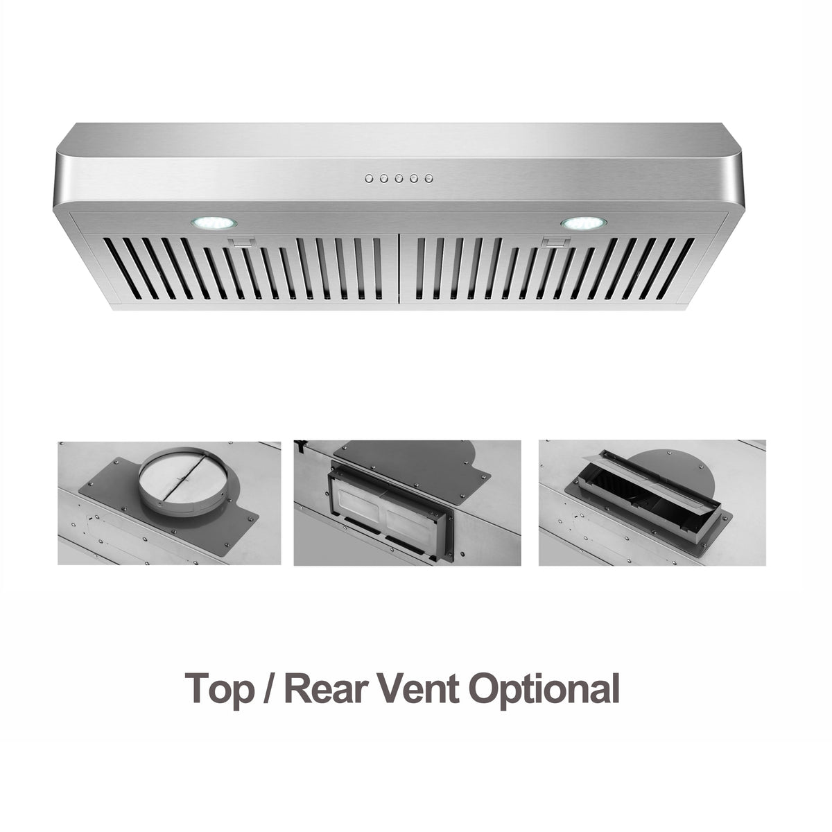 Everkitch 30 Inch Ducted Under Cabinet Range Hood, Stainless Steel, 400 CFM