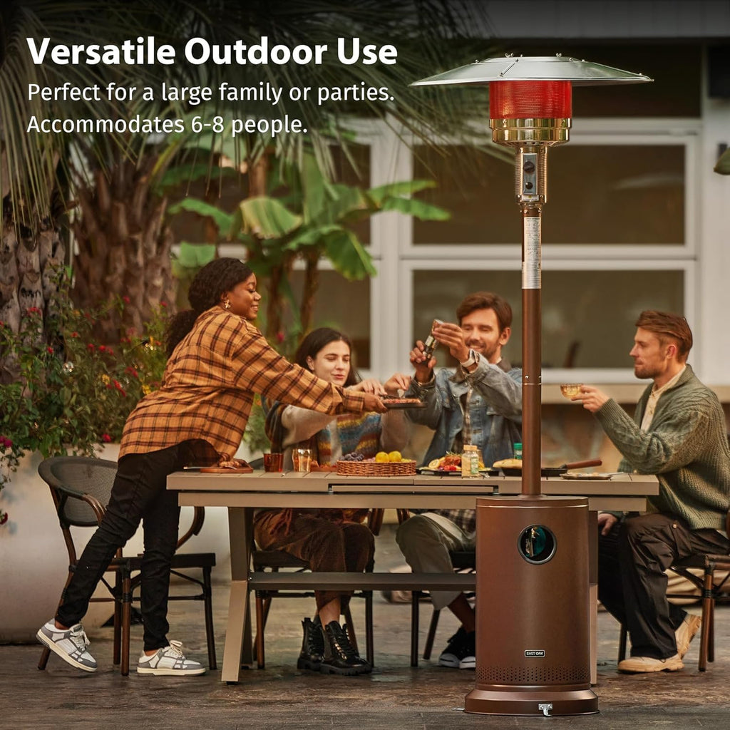 EAST OAK Patio Heater 50 000 BTU Bronze 31.9 in x 31.9 in x 86.6 in