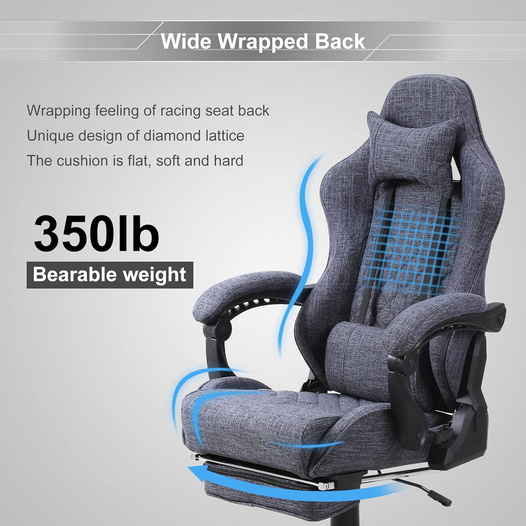 Blue Whale PU Leather Big And Tall Ergonomic Office Gaming Chair, 350 Pounds - B0BTCQ3VVW