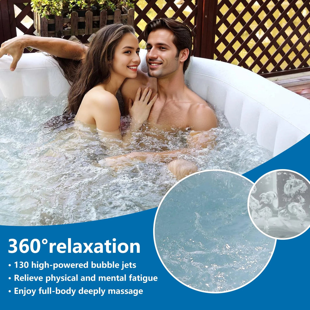 SEGMART Inflatable Hot Tub Spa, 73 inch, 4-6 Person, 130 Jets, 240 Gallon Capacity