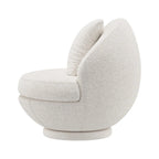 Hillsdale Boulder Upholstered Swivel Storage Chair, Ash White