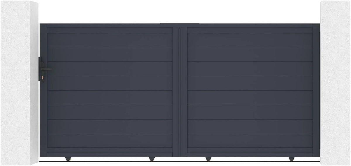 Casanoov Aluminium Folding Driveway Gate 4m x 160cm Grey - KIT-000024