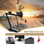 GYMAX 2-in-1 Folding Under Desk Treadmill With Speaker, App And Remote Control - 2.5HP