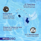 Polaris Vac-Sweep 280 Pressure-Side In-Ground Pool Cleaner - 31ft Hose, All Purpose Debris Bag