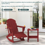 KINGYES Folding Adirondack Rocker Chair Set Of 2 With Footrest And Dual Cup Holders - Black