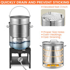 100QT Stainless Steel Seafood Boiling Kit With 82QT Basket And 200,000BTU Propane Stove