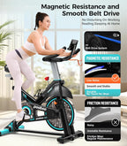 pooboo Indoor Exercise Bike With Adjustable Resistance And Belt Drive