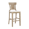Linon Bar Stool 30 inch Rustic Brown Finish With Beige Fabric - Rylan