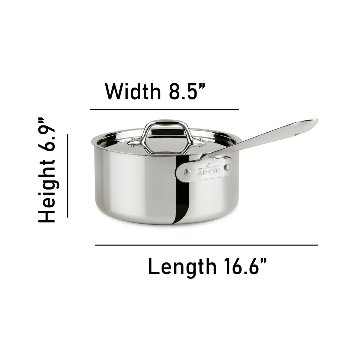 All-Clad D3 Stainless 3-Ply Bonded 3 Quart Saucepan With Lid