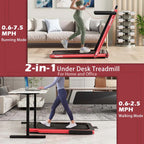 GYMAX 2-in-1 Folding Under Desk Treadmill With Speaker, App And Remote Control - 2.5HP