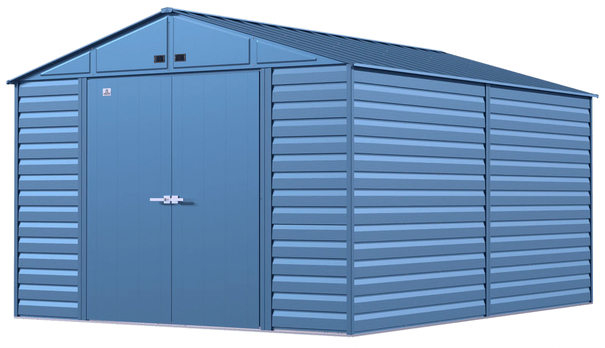 Arrow Select Steel Storage Shed, 10x14, Blue Grey