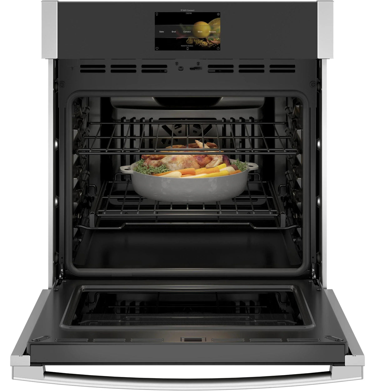 GE APPLIANCES Single Wall Electric Oven, Black Stainless Steel - PKS7000SNSS
