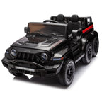 24V 6-Wheel 4WD Kids' Ride-On Pickup Truck With Remote Control - Black