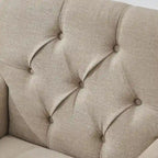 Set Of 2 Upholstered Button-Tufted Accent Chairs With Lumbar Pillows - 30 x 29 x 35 inches