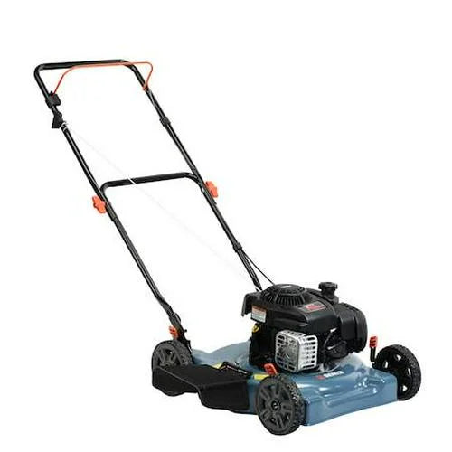 21-Inch 125 cc 4-Cycle Gas Powered Push Lawn Mower - Mulch and Side Discharge, Dual Lever Height Adjustment