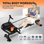 Pooboo Magnetic Rowing Machine, Foldable, 8-Level Resistance, 350lb Capacity