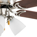 Prominence Home 42 inch Satin Nickel Bedroom Hugger Ceiling Fan With Lights