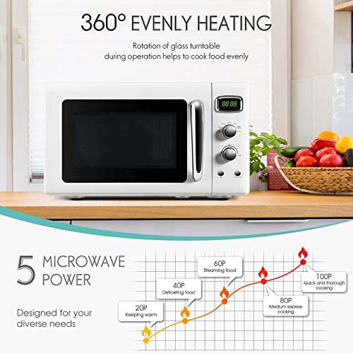 ARLIME Retro Countertop Microwave Oven, 900W 0.9 Cu.Ft - 19.5in x 14in x 11in