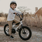 Glerc Kids BMX Style Bicycle 14 Inch Blue With Training Wheels And Coaster Brake