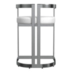 Butler Specialty Company Clarence Faux Leather 23in Dining Stool - Nickel Plated