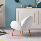 Beech Frame Upholstered Armchair With Polypropylene/Olefin Upholstery - White
