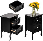 NTTBOBOEC Nightstand With 2 Drawers, Brown, 15.74in W x 11.81in D x 23.66in H