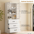 TUSY 71in Tall 6-Tier Bookcase With Glass Door, Drawer, And 23.6in Width - AEA