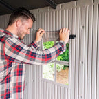 Plastic Storage Shed, 8 ft. W x 12.5 ft. D, Desert Tan And Dark Brown