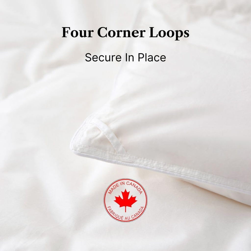 Royal Elite Canadian Down Comforter Queen Size, 88 x 90 inch, 30oz White Down, Cotton Shell