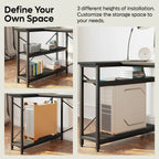 Small L-Shaped Computer Desk With Reversible Storage Shelves - 55-Inch / 47-Inch