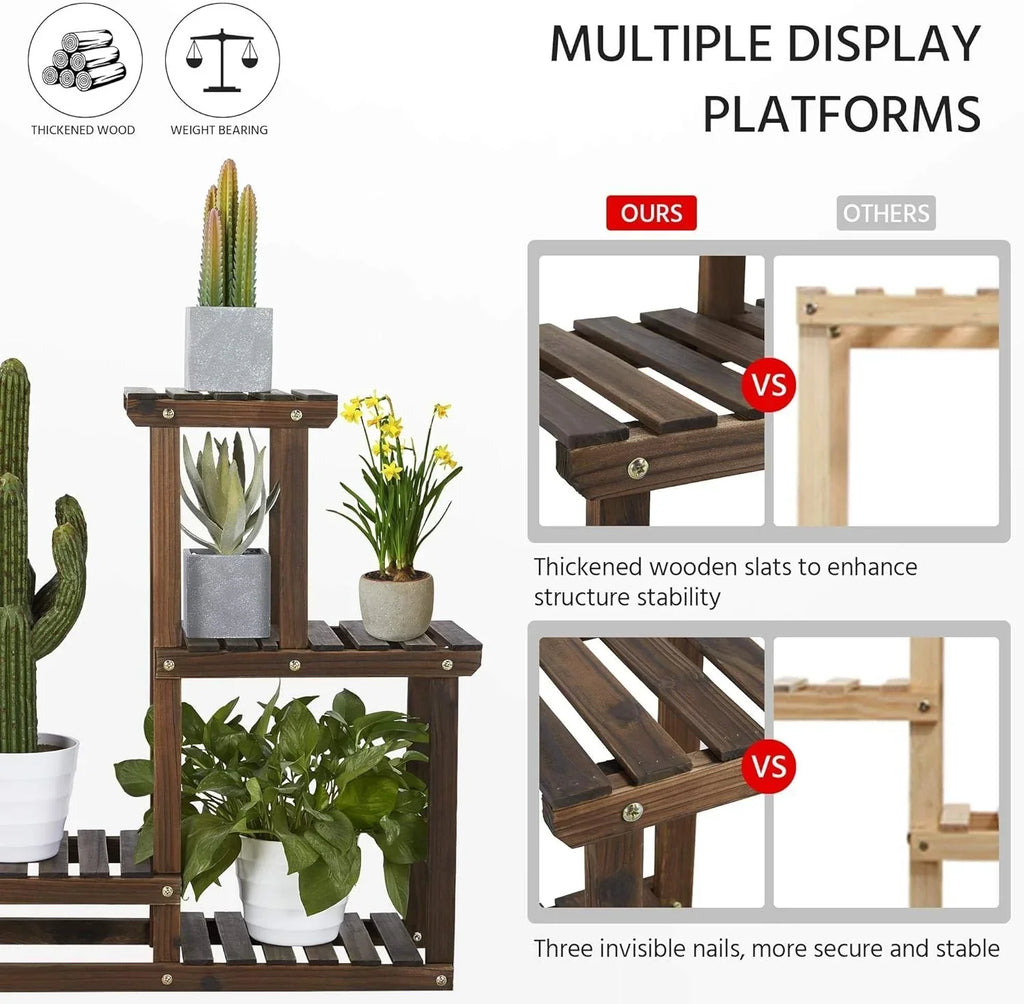 Wooden Plant Display Stand - Fir Wood