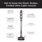 Shark Stratos UltraLight Corded Stick Vacuum With DuoClean PowerFins HairPro - HZ3000