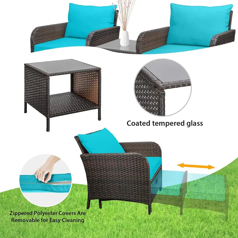 Leveleve 5-Piece Balcony Patio Conversation Set