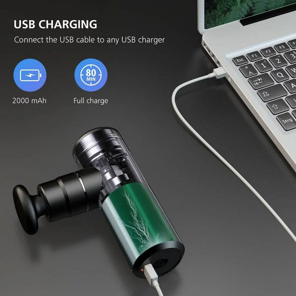 Comfier Mini Deep Tissue Massage Gun With 4 Heads And USB Charging