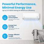 Senville Mini Split Air Conditioning Heat Pump, 9000 Watts, 110/120 Volts, White